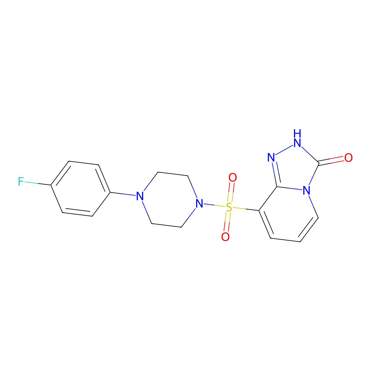 8-{[4-(4-fluorophenyl)piperazin-1-yl]sulfonyl}[1,2,4]triazolo[4,3-a]pyridin-3(2H)-one molecular structure, CAS 1291486-96-8