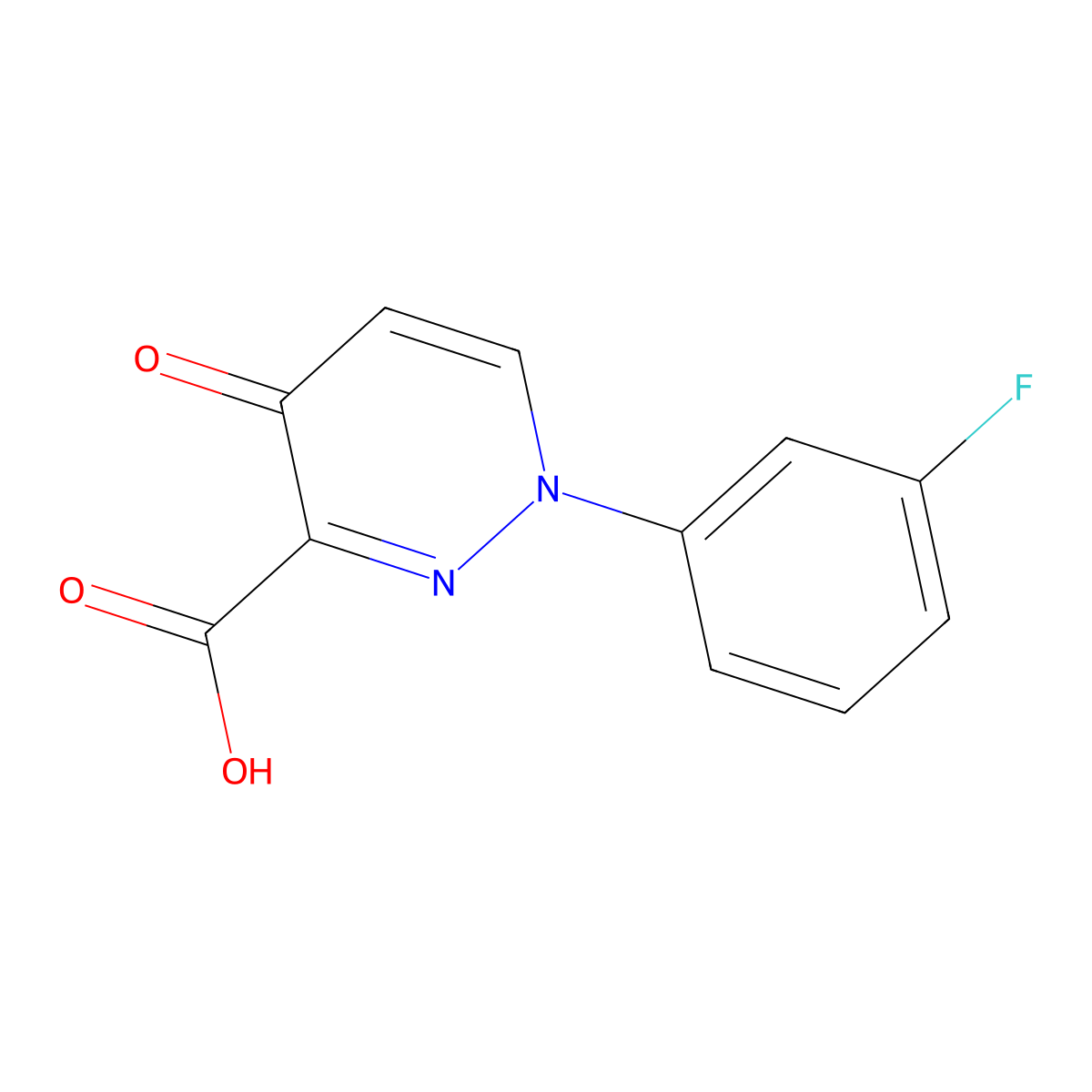 3-Pyridazinecarboxylic acid, 1-(3-fluorophenyl)-1,4-dihydro-4-oxo- molecular structure, CAS 1291486-99-1