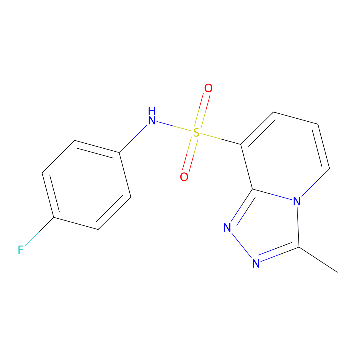 N-(4-fluorophenyl)-3-methyl-[1,2,4]triazolo[4,3-a]pyridine-8-sulfonamide molecular structure, CAS 1291487-08-5