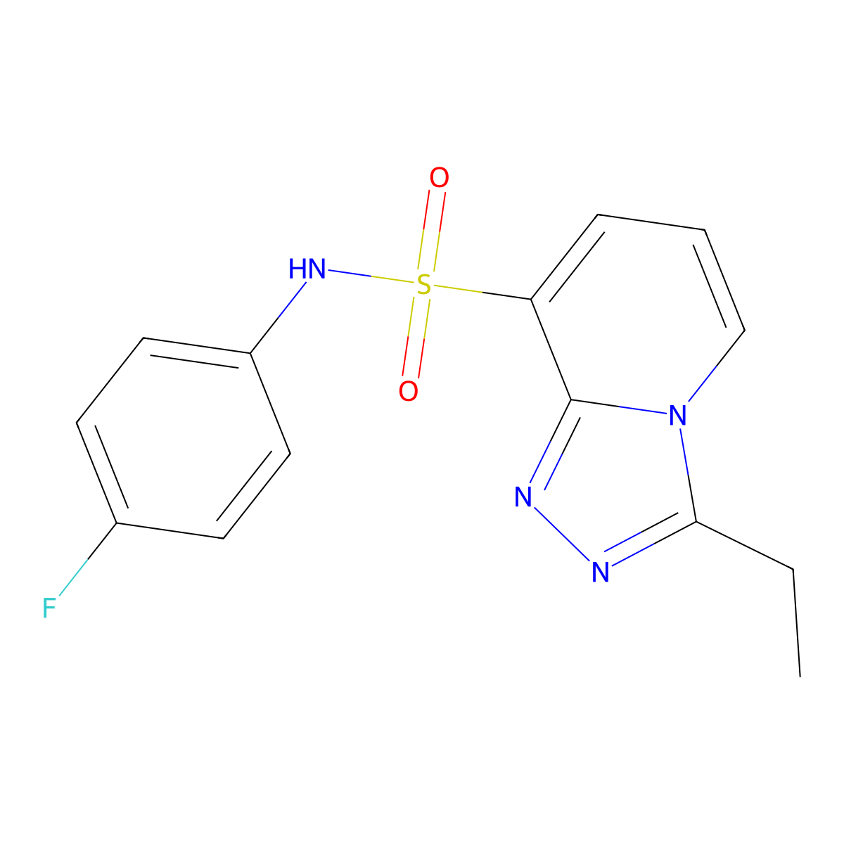 3-ethyl-N-(4-fluorophenyl)[1,2,4]triazolo[4,3-a]pyridine-8-sulfonamide molecular structure, CAS 1291487-12-1