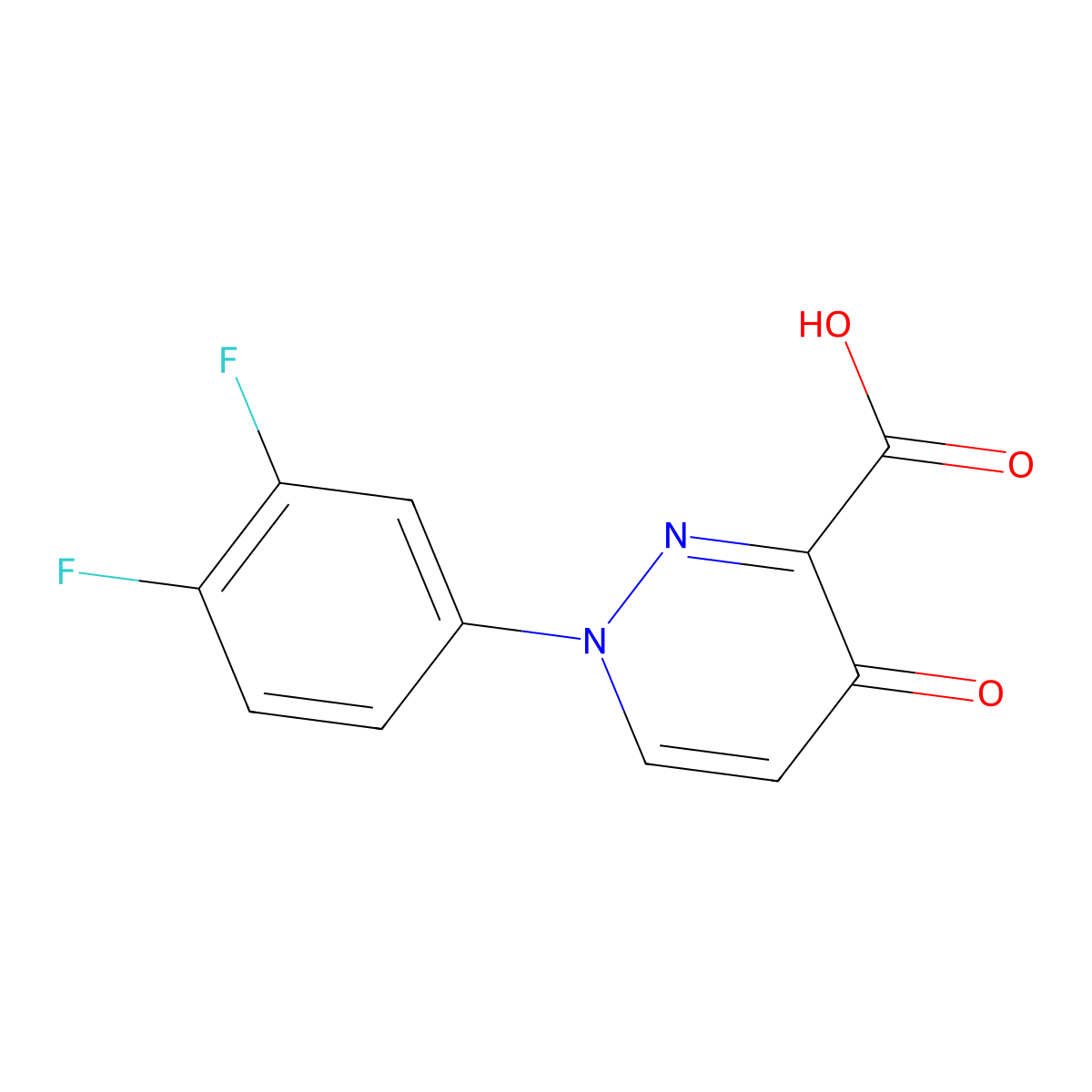 1-(3,4-Difluorophenyl)-4-oxo-1,4-dihydropyridazine-3-carboxylic acid molecular structure, CAS 1291487-13-2