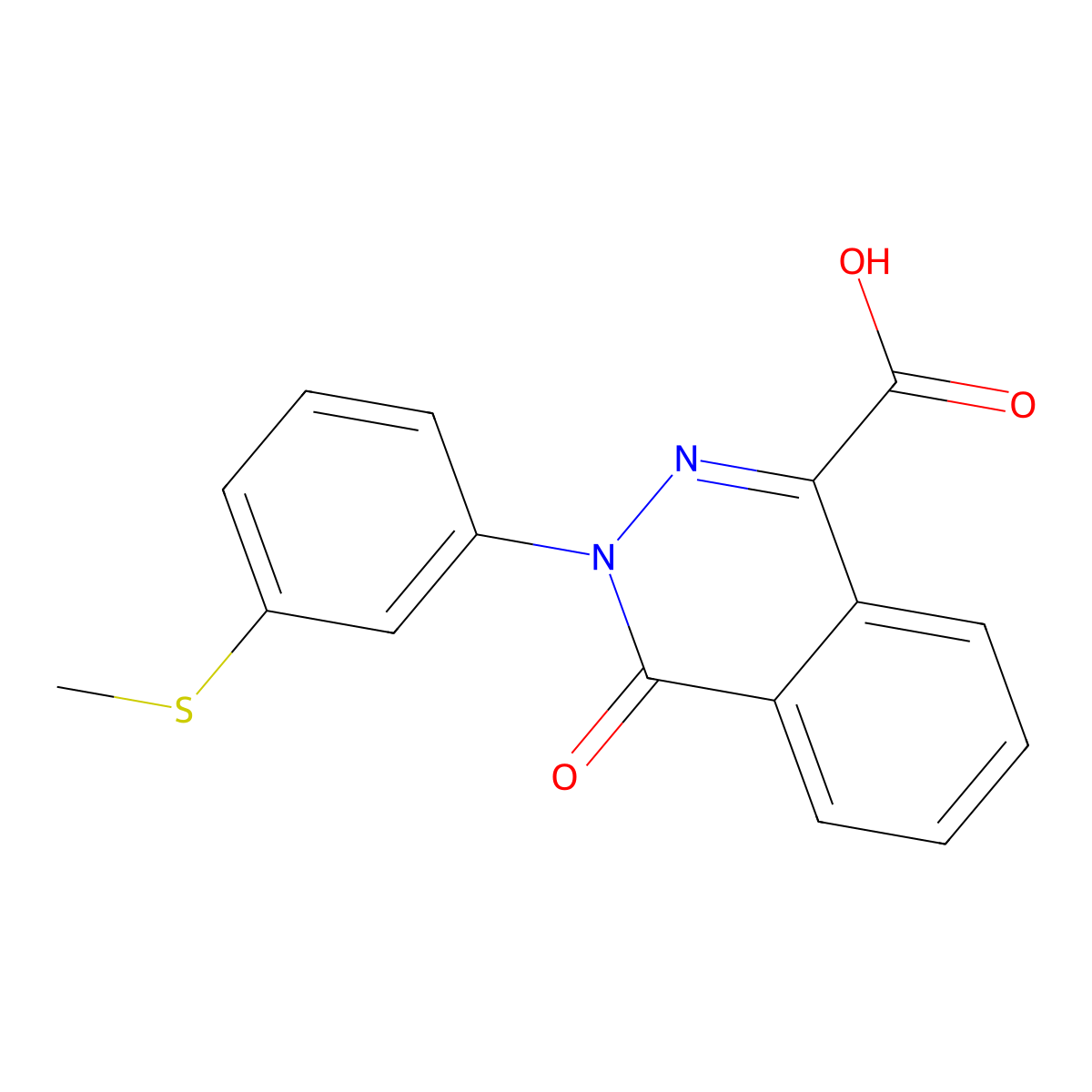 3-[3-(Methylsulfanyl)phenyl]-4-oxo-3,4-dihydrophthalazine-1-carboxylic acid molecular structure, CAS 1291487-14-3