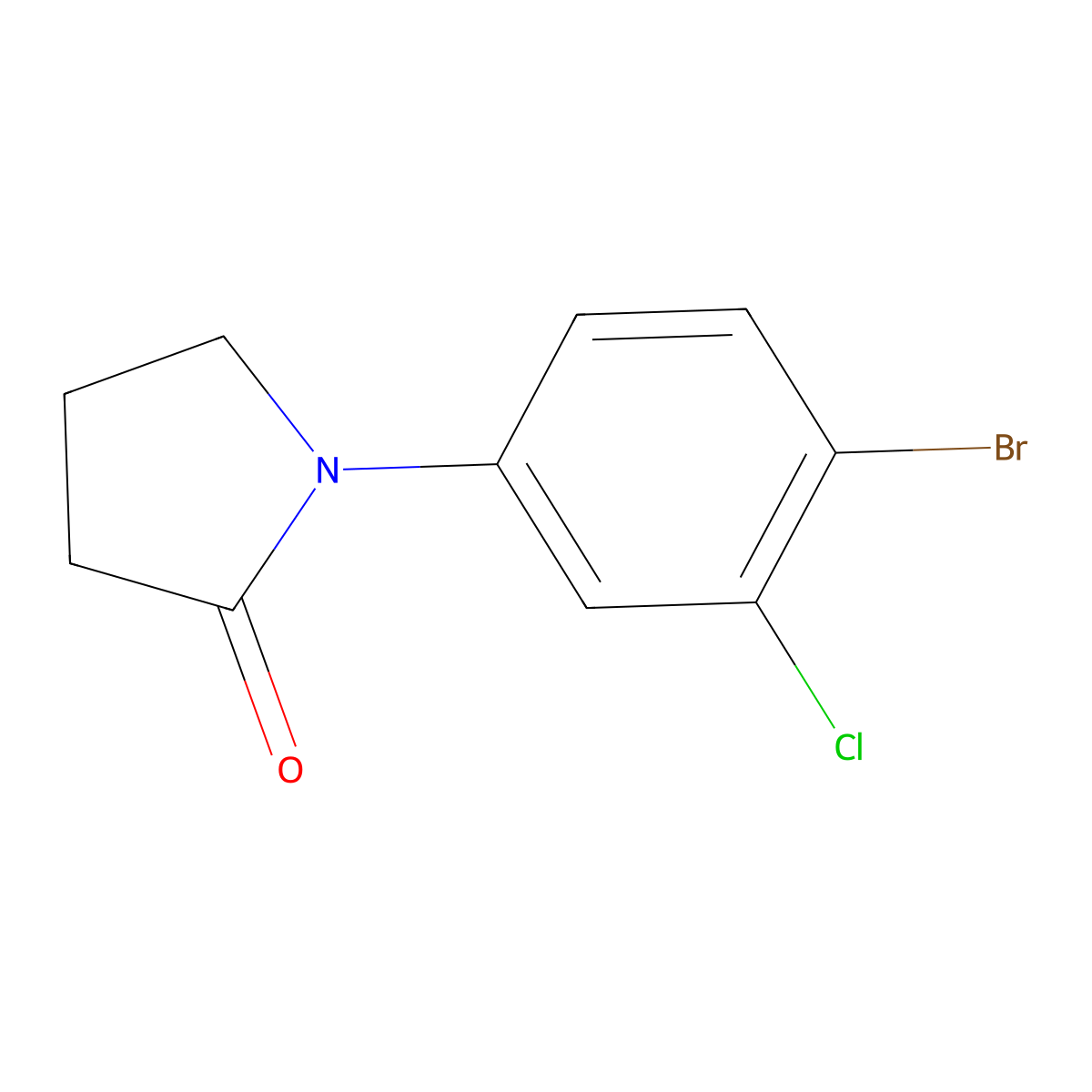 1-(4-Bromo-3-chlorophenyl)pyrrolidin-2-one molecular structure, CAS 1291487-17-6