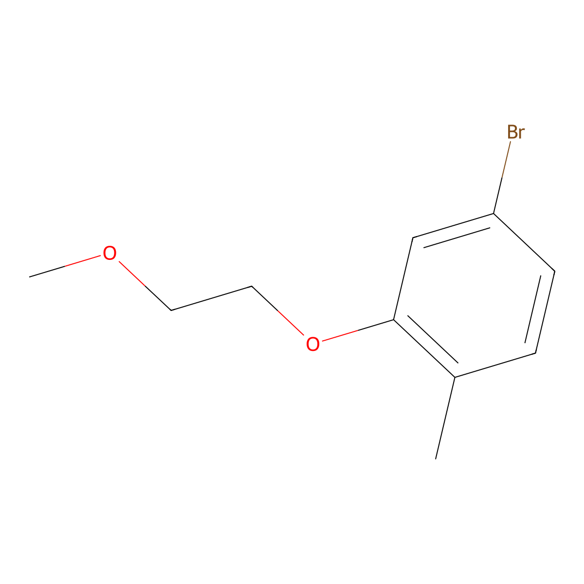 4-Bromo-2-(2-methoxyethoxy)-1-methylbenzene molecular structure, CAS 1291487-18-7