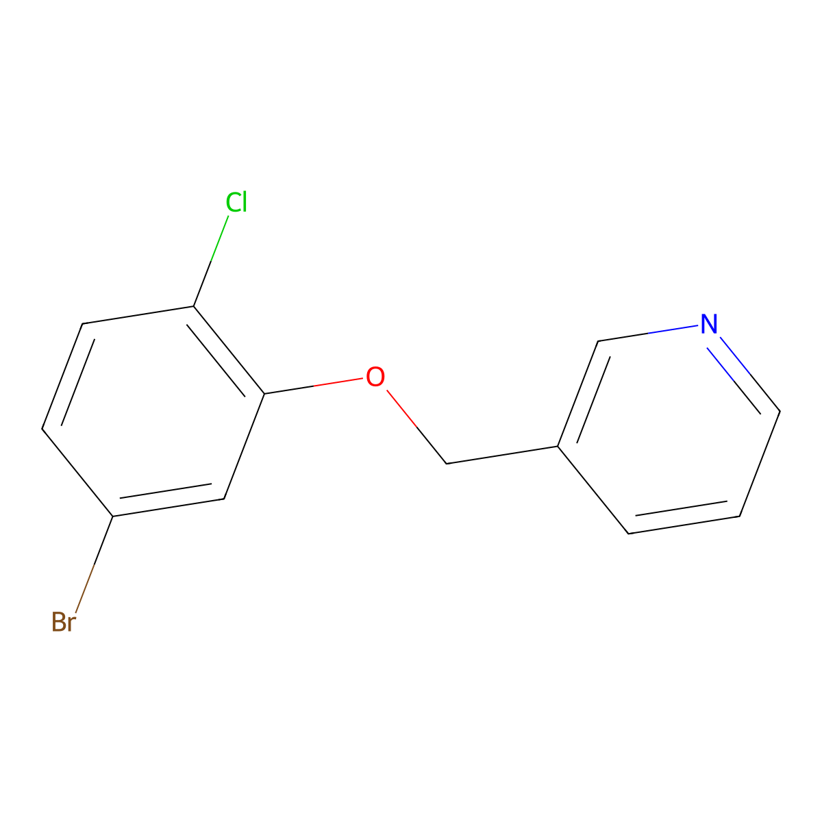 3-((5-Bromo-2-chlorophenoxy)methyl)pyridine molecular structure, CAS 1291487-23-4