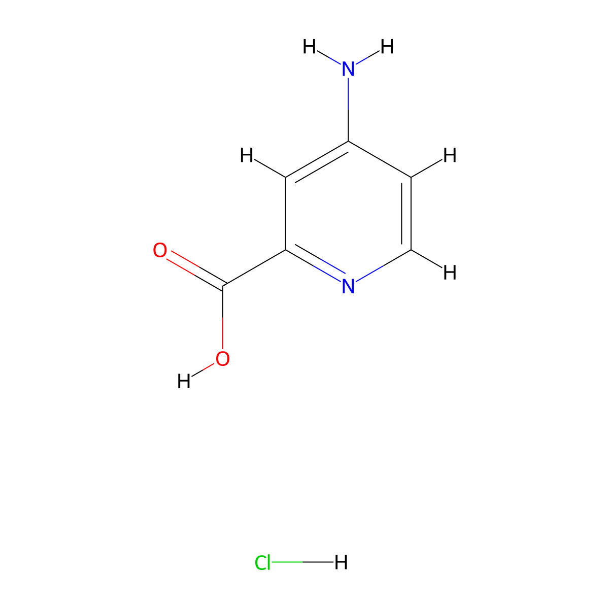 4-Aminopyridine-2-carboxylic acid hydrochloride molecular structure, CAS 1291487-29-0