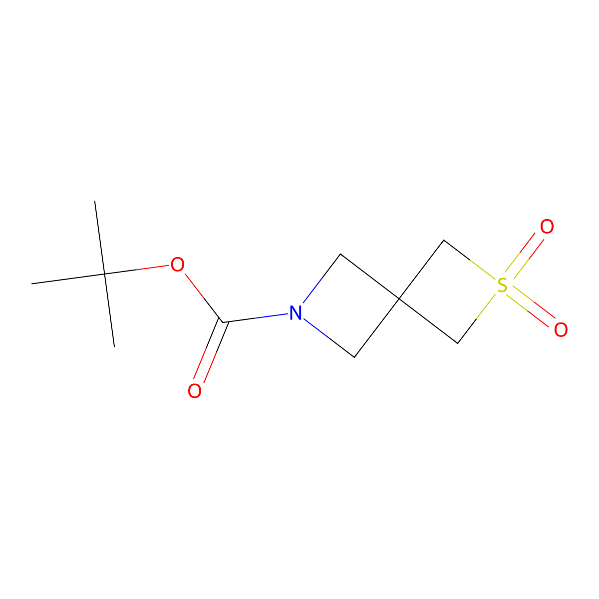 tert-Butyl 2,2-dioxo-2lambda~6~-thia-6-azaspiro[3.3]heptane-6-carboxylate molecular structure, CAS 1291487-31-4
