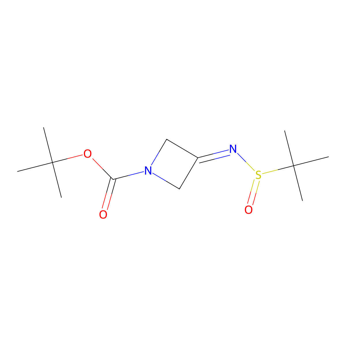 tert-Butyl 3-[(2-methylpropane-2-sulfinyl)imino]azetidine-1-carboxylate molecular structure, CAS 1291487-32-5