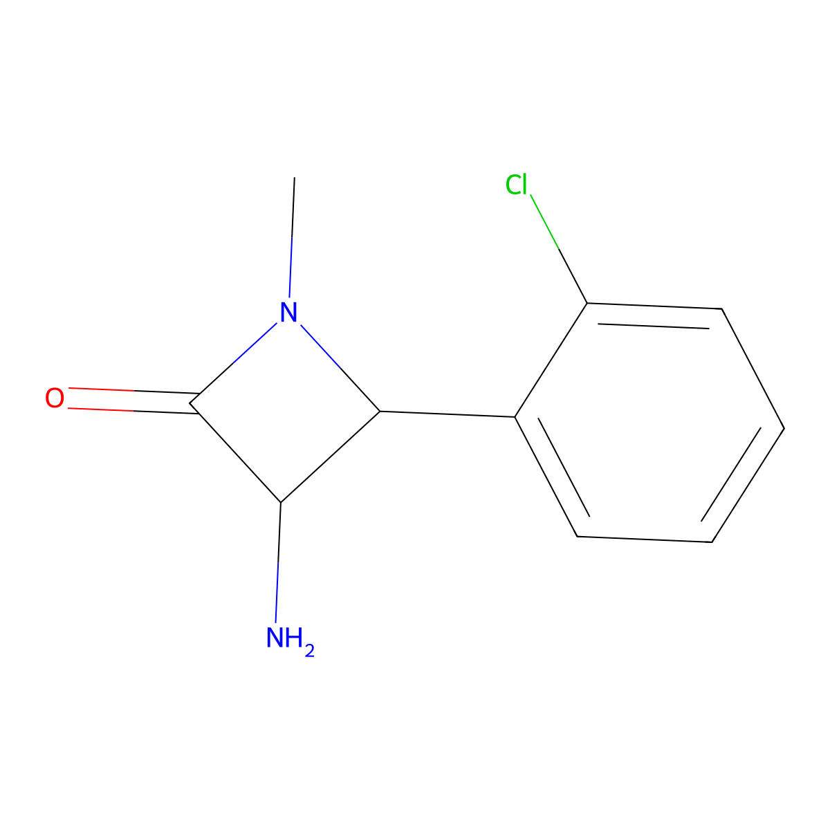 3-Amino-4-(2-chlorophenyl)-1-methylazetidin-2-one molecular structure, CAS 1291487-59-6