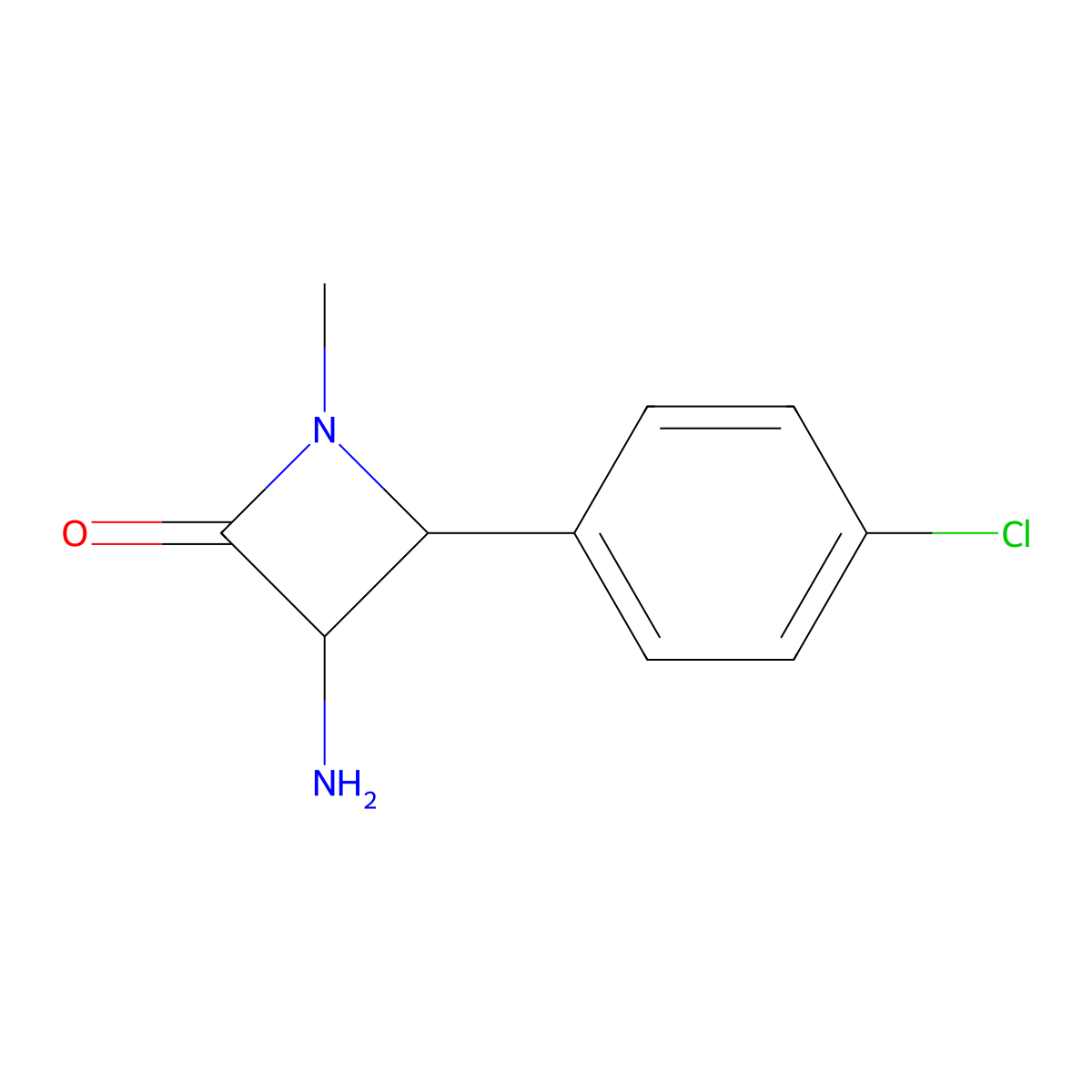 3-Amino-4-(4-chlorophenyl)-1-methylazetidin-2-one molecular structure, CAS 1291488-16-8
