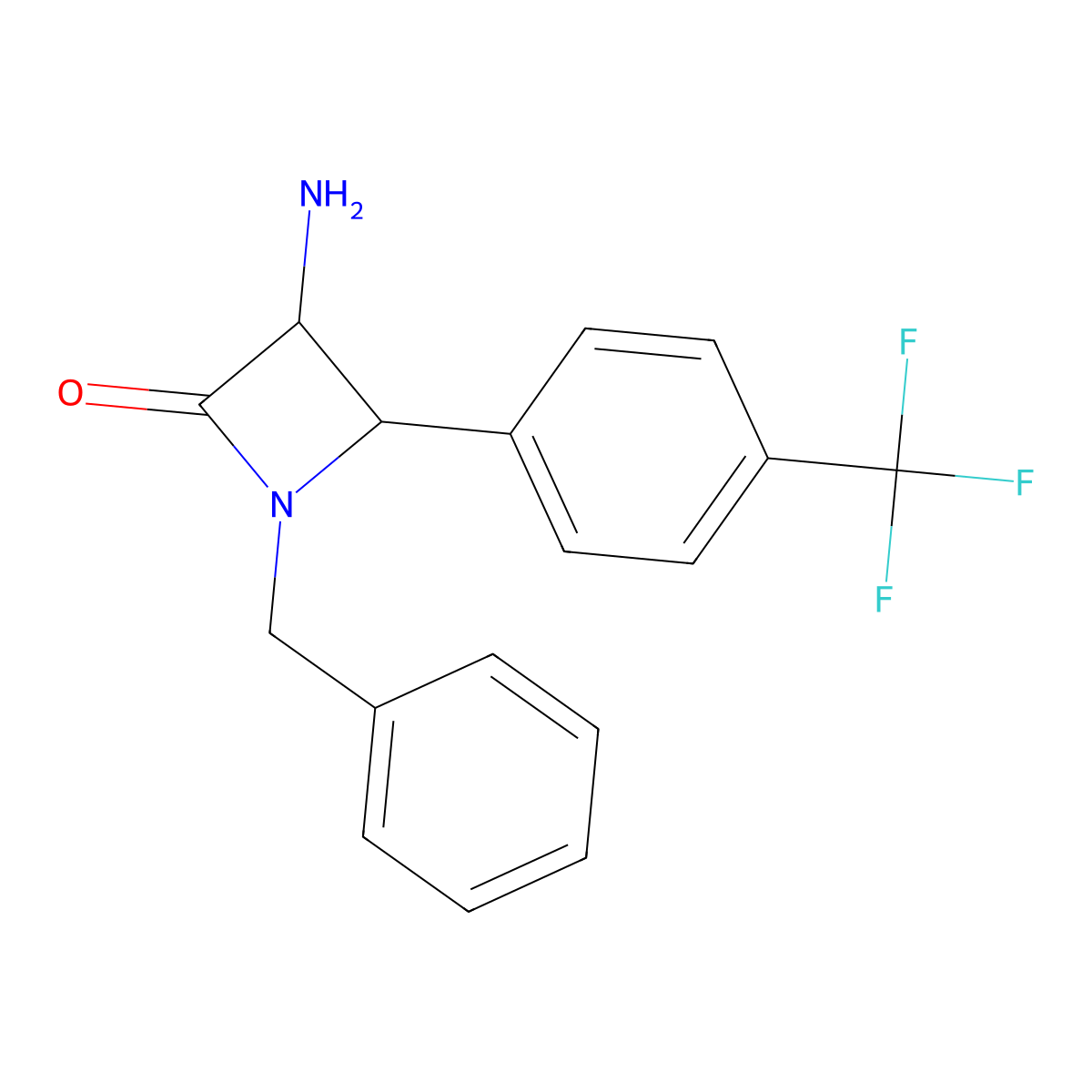 3-Amino-1-benzyl-4-(4-(trifluoromethyl)phenyl)azetidin-2-one molecular structure, CAS 1291488-25-9