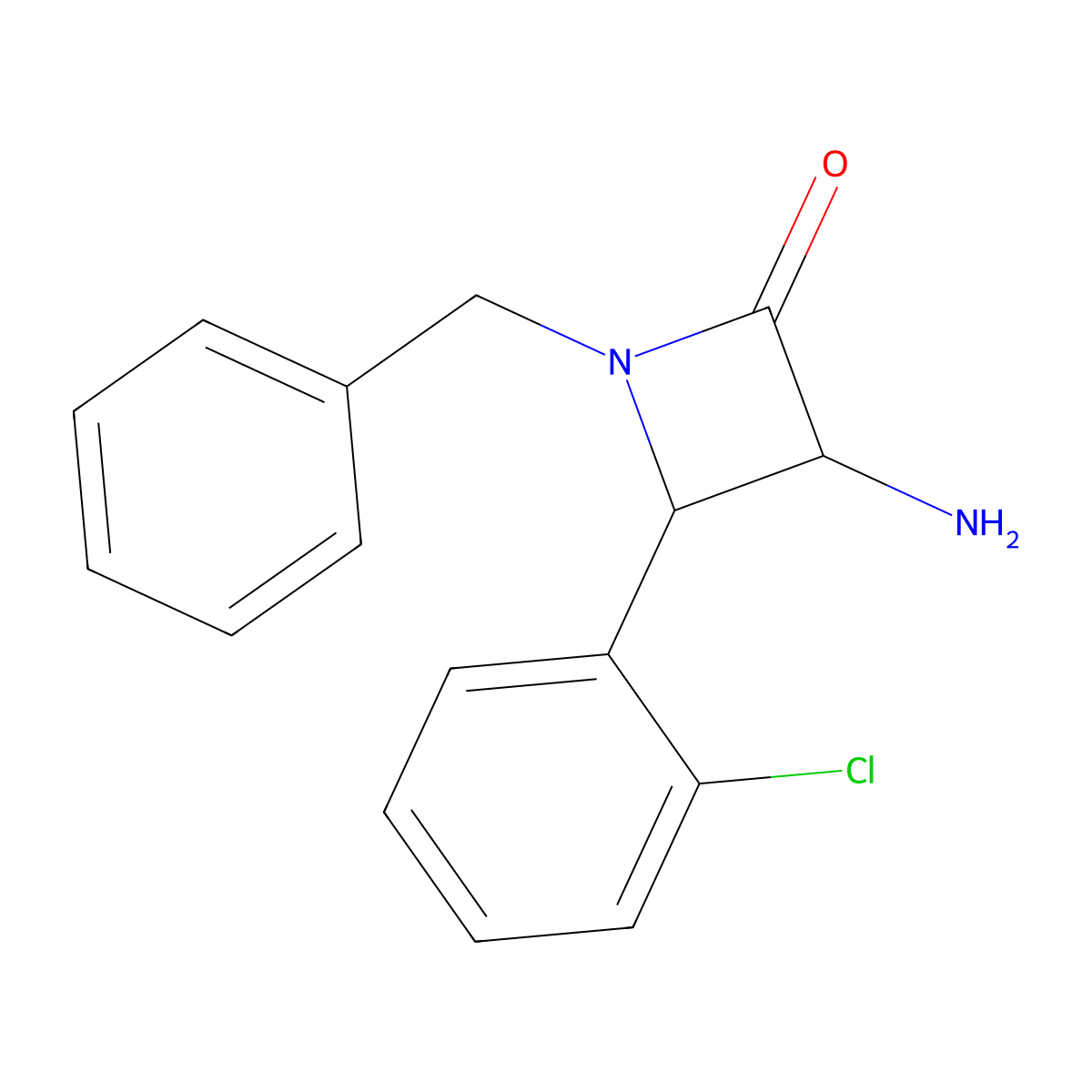 3-Amino-1-benzyl-4-(2-chlorophenyl)azetidin-2-one molecular structure, CAS 1291488-55-5