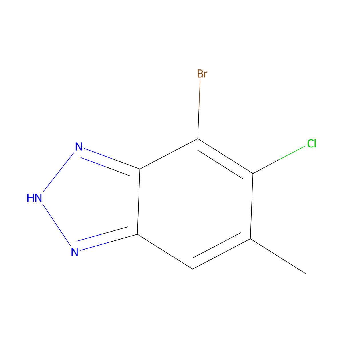 7-Bromo-6-chloro-5-methyl-1H-benzo[d][1,2,3]triazole molecular structure, CAS 1291488-67-9