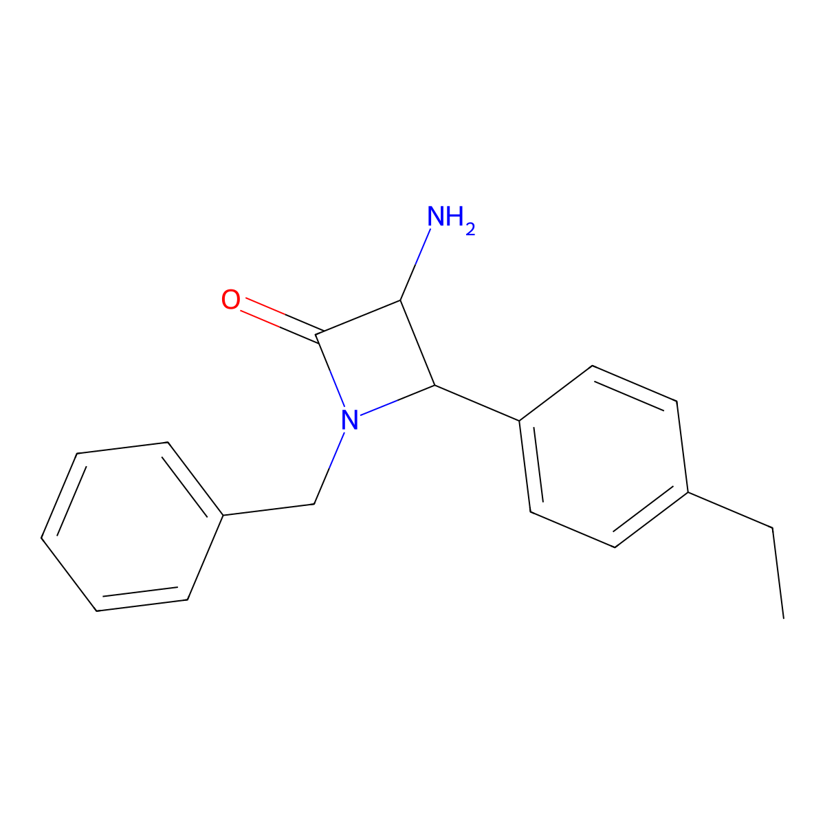 3-Amino-1-benzyl-4-(4-ethylphenyl)azetidin-2-one molecular structure, CAS 1291488-76-0