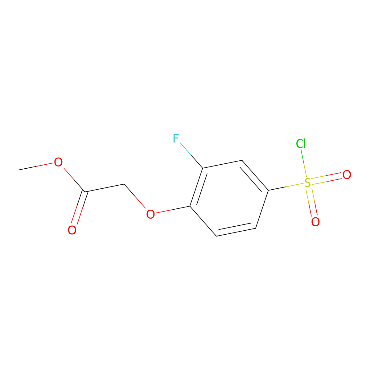 (4-Chlorosulphonyl-2-fluorophenoxy)acetic acid methyl ester molecular structure, CAS 1291488-79-3