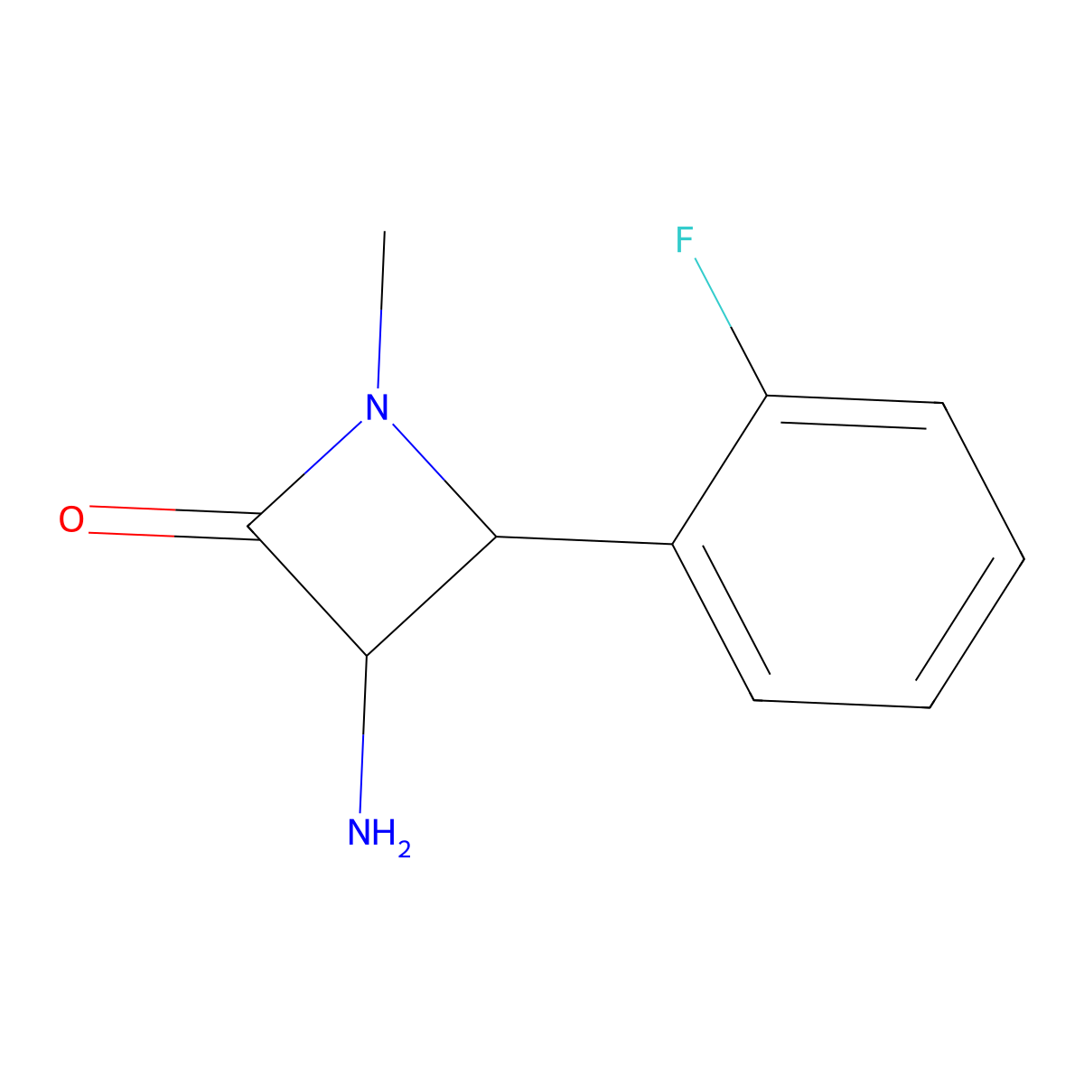 3-Amino-4-(2-fluorophenyl)-1-methylazetidin-2-one molecular structure, CAS 1291488-88-4