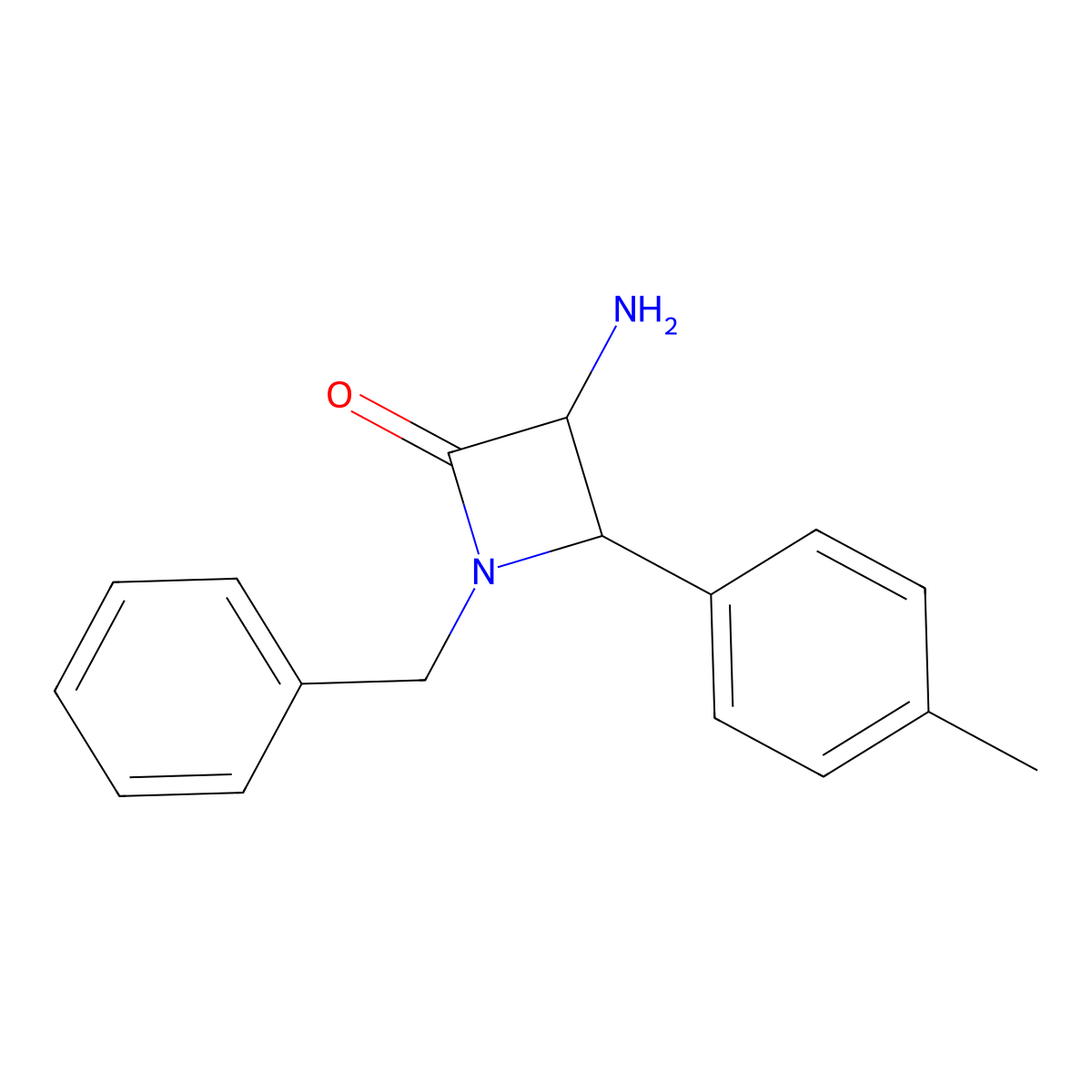 3-Amino-1-benzyl-4-(p-tolyl)azetidin-2-one molecular structure, CAS 1291489-31-0