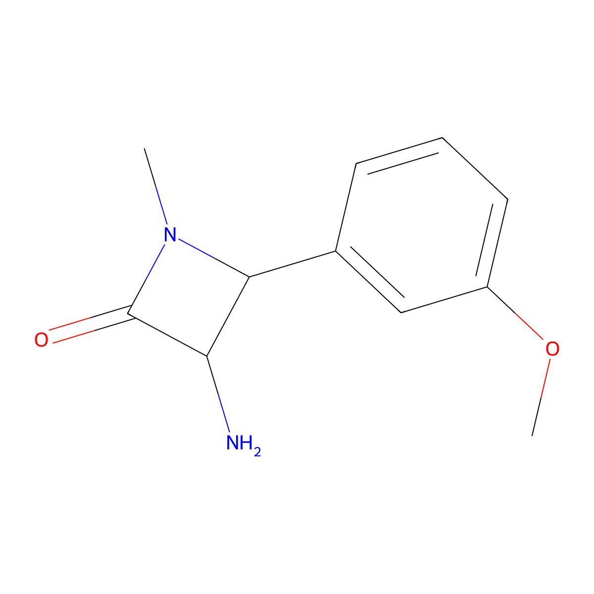 3-Amino-4-(3-methoxyphenyl)-1-methylazetidin-2-one molecular structure, CAS 1291489-38-7