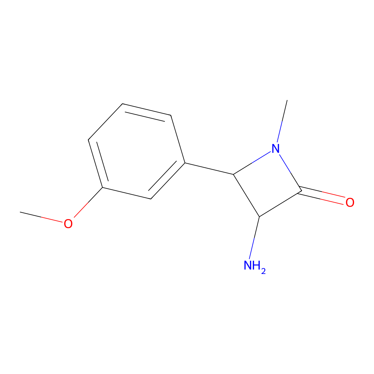 3-Amino-4-(3-methoxyphenyl)-1-methylazetidin-2-one molecular structure, CAS 1291489-38-7