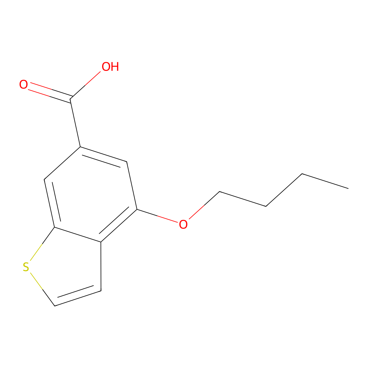 4-Butoxybenzo[b]thiophene-6-carboxylic acid molecular structure, CAS 1291489-72-9