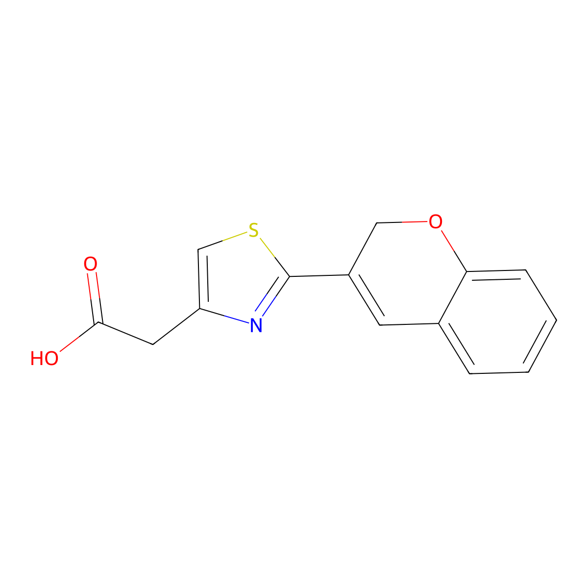 2-(2-(2H-Chromen-3-yl)thiazol-4-yl)acetic acid molecular structure, CAS 1291490-26-0
