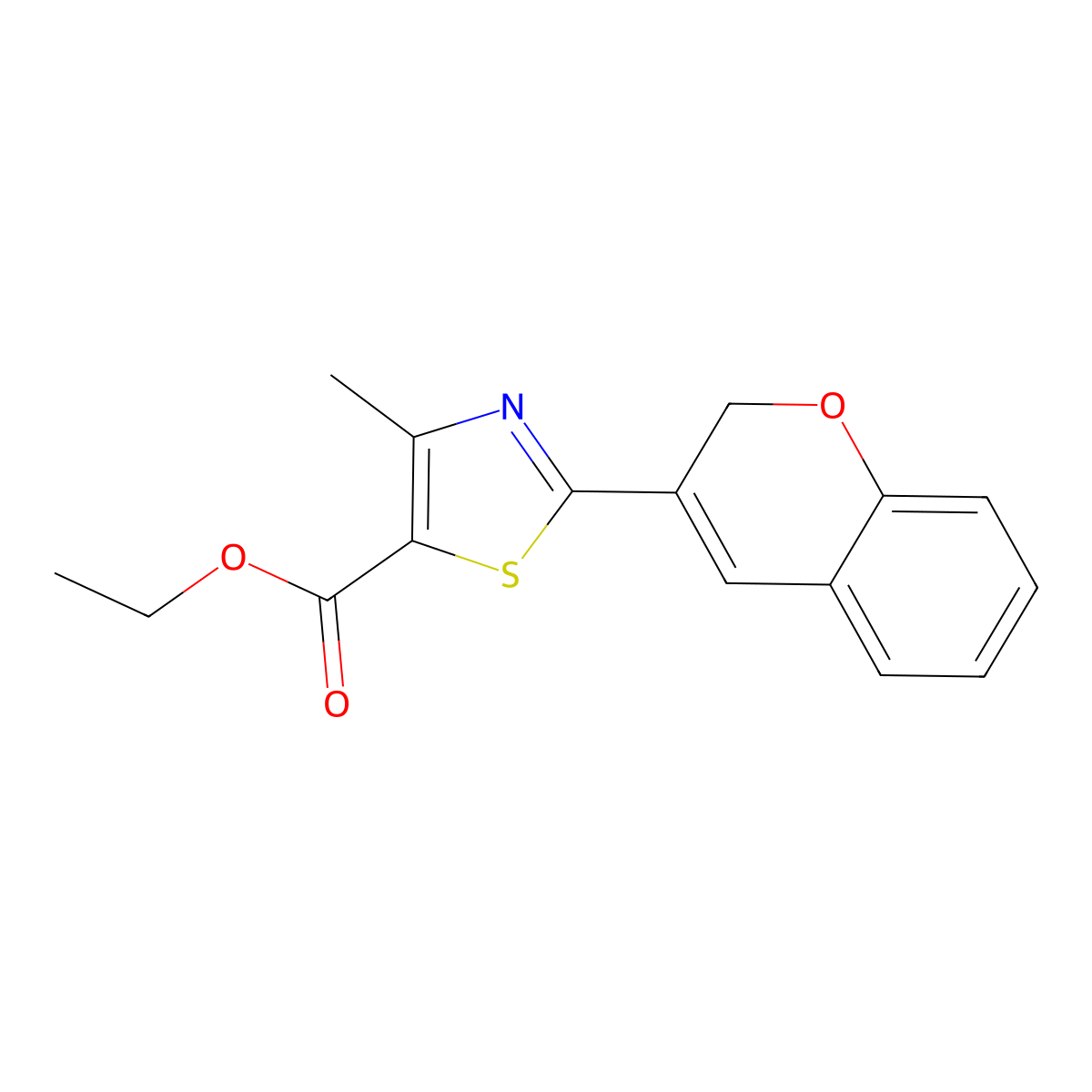 Ethyl 2-(2H-chromen-3-yl)-4-methylthiazole-5-carboxylate molecular structure, CAS 1291490-33-9