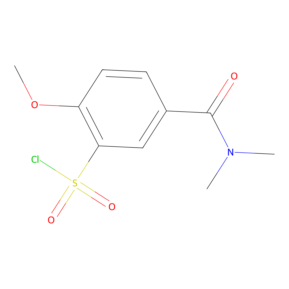 5-(Dimethylcarbamoyl)-2-methoxybenzene-1-sulfonyl chloride molecular structure, CAS 1291490-89-5