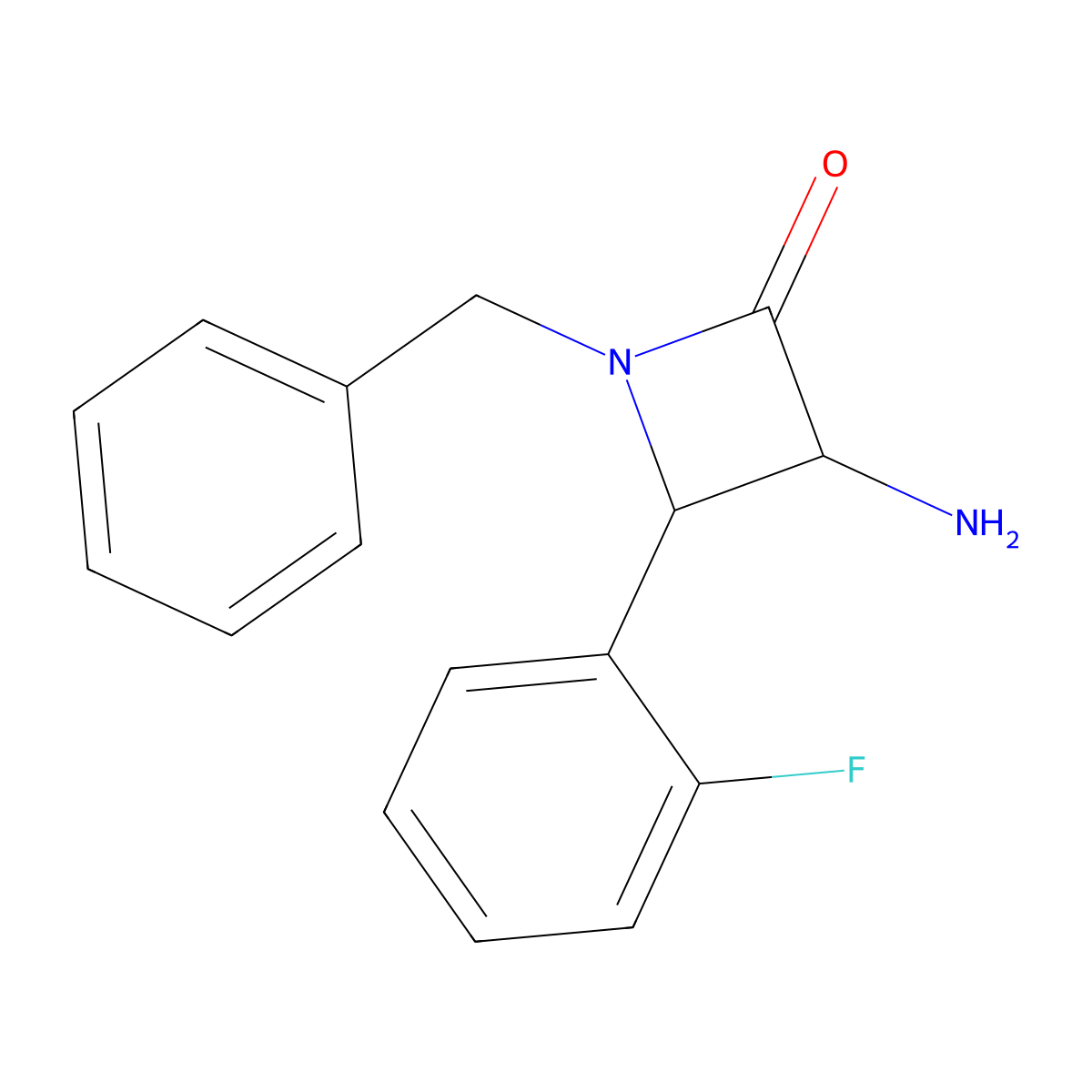 3-Amino-1-benzyl-4-(2-fluorophenyl)azetidin-2-one molecular structure, CAS 1291491-03-6