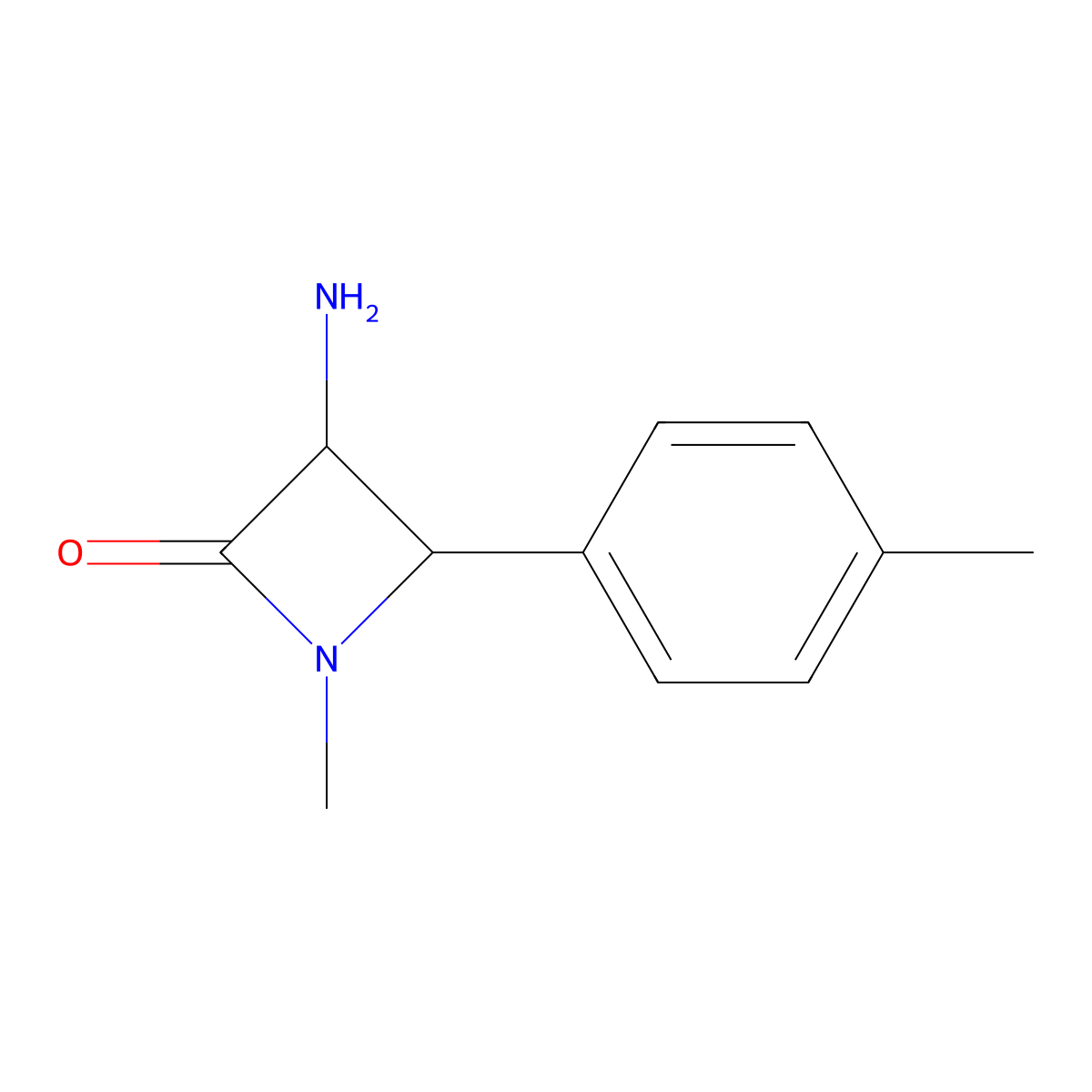 3-Amino-1-methyl-4-(p-tolyl)azetidin-2-one molecular structure, CAS 1291491-05-8