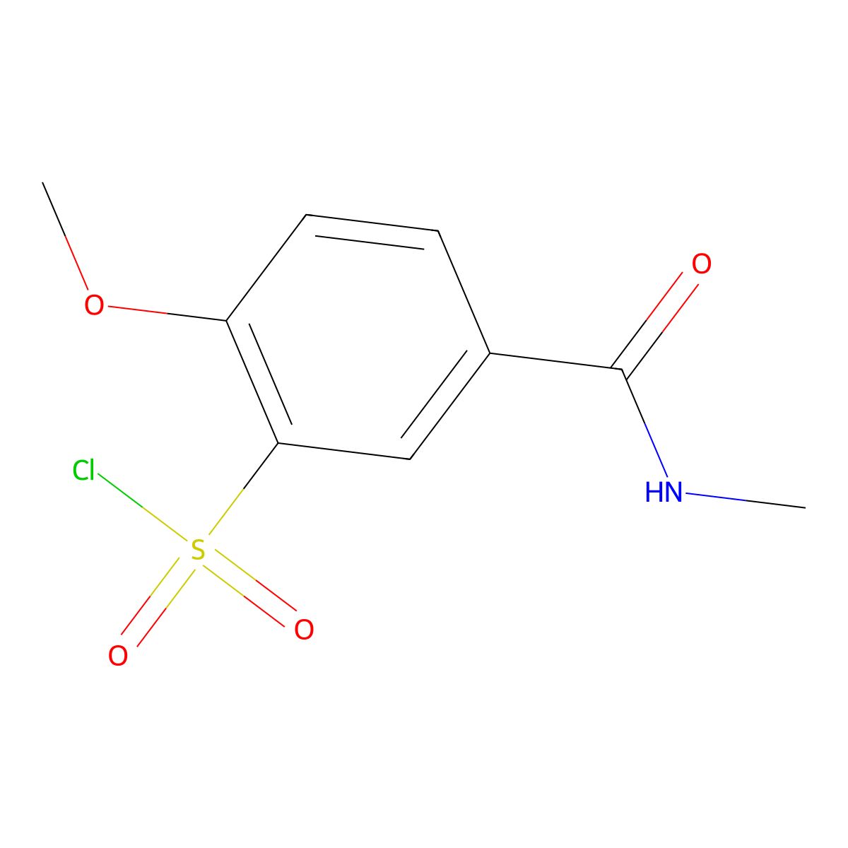 2-Methoxy-5-(methylcarbamoyl)benzenesulfonyl chloride molecular structure, CAS 1291491-12-7