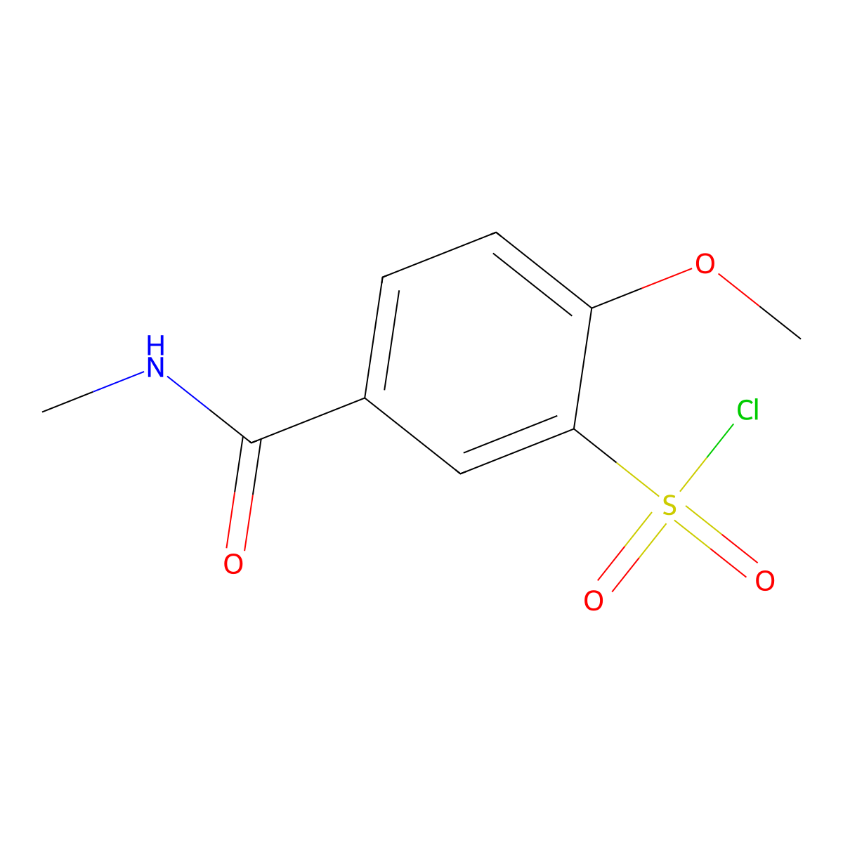 2-Methoxy-5-(methylcarbamoyl)benzenesulfonyl chloride molecular structure, CAS 1291491-12-7