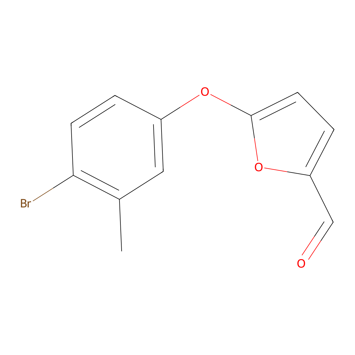 5-(4-Bromo-3-methylphenoxy)furan-2-carbaldehyde molecular structure, CAS 1291491-16-1