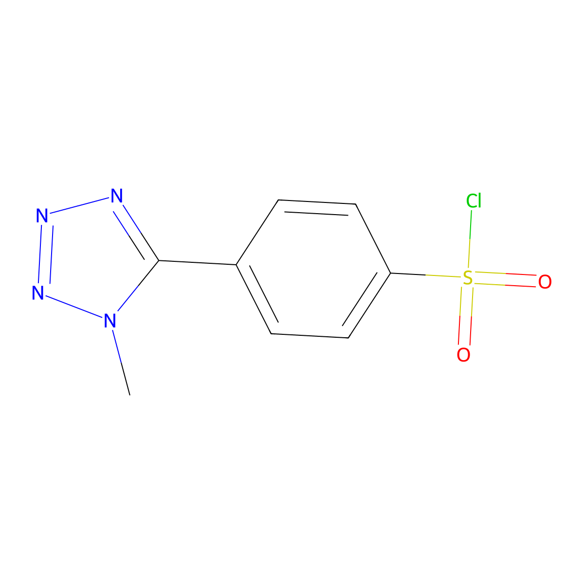 4-(1-Methyl-1,2,3,4-tetrazol-5-yl)benzenesulfonyl chloride molecular structure, CAS 1291491-80-9