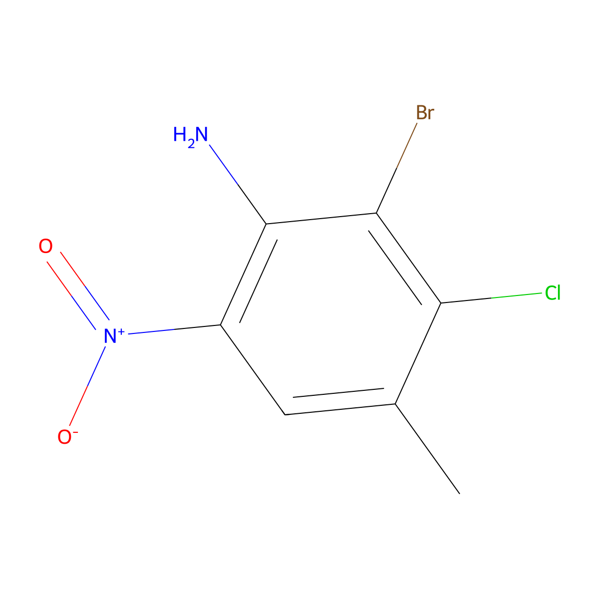 2-Bromo-3-chloro-4-methyl-6-nitroaniline molecular structure, CAS 1291492-45-9