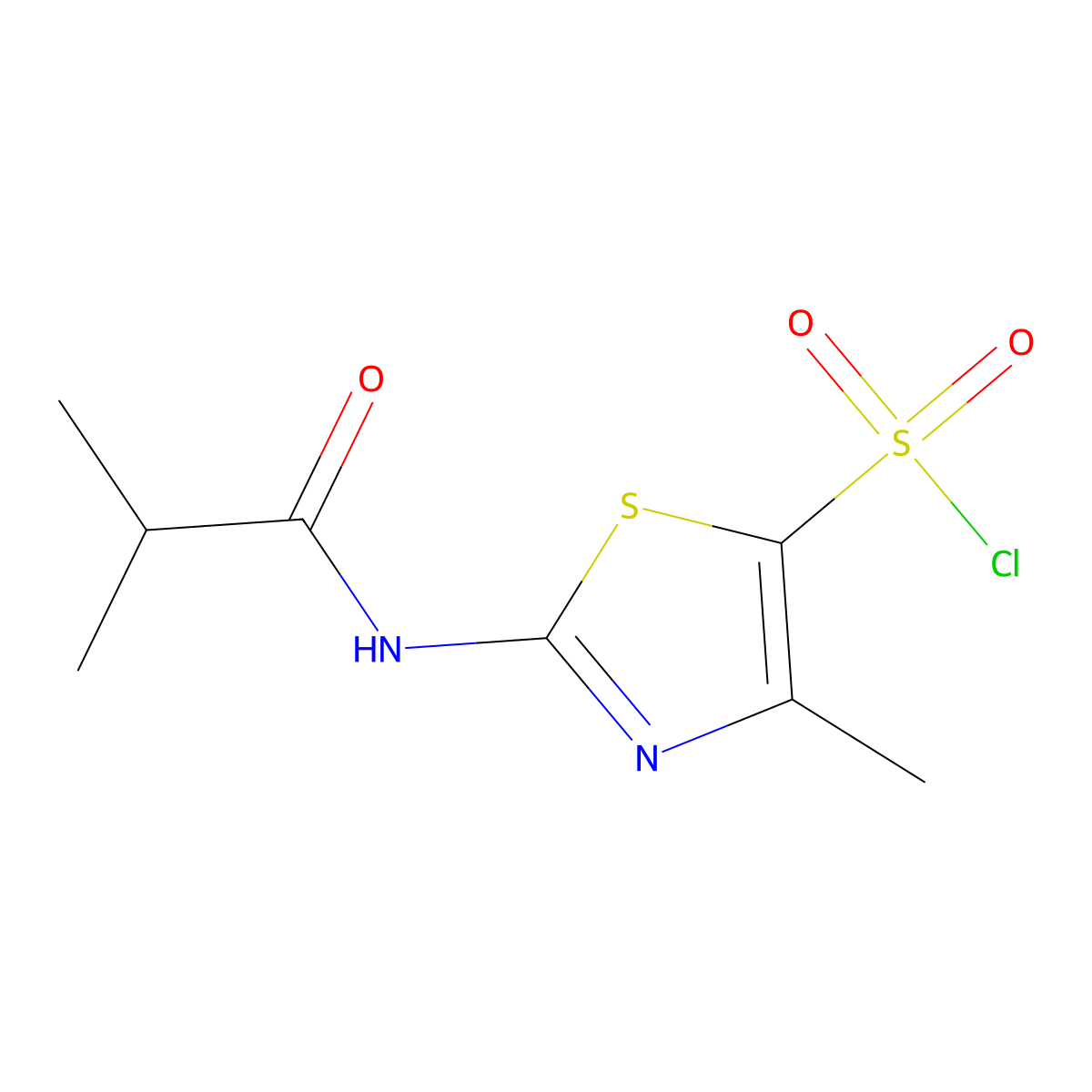 4-Methyl-2-(2-methylpropanamido)-1,3-thiazole-5-sulfonyl chloride molecular structure, CAS 1291493-73-6