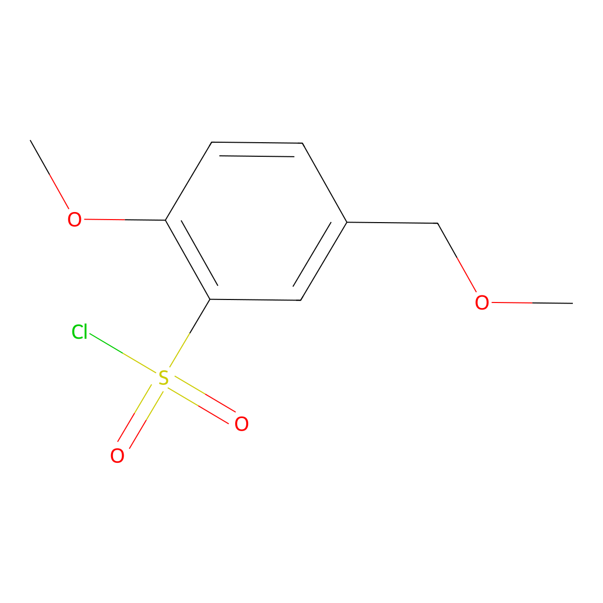 2-Methoxy-5-(methoxymethyl)benzene-1-sulfonyl chloride molecular structure, CAS 1291493-83-8