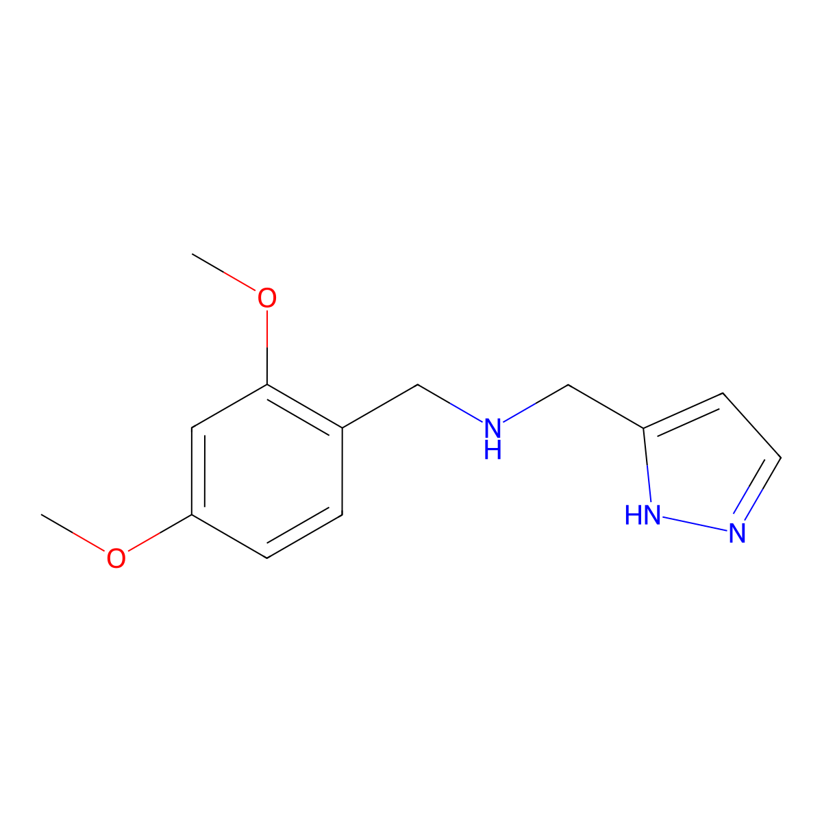 N-((1H-Pyrazol-3-YL)methyl)-1-(2,4-dimethoxyphenyl)methanamine molecular structure, CAS 1291528-60-3