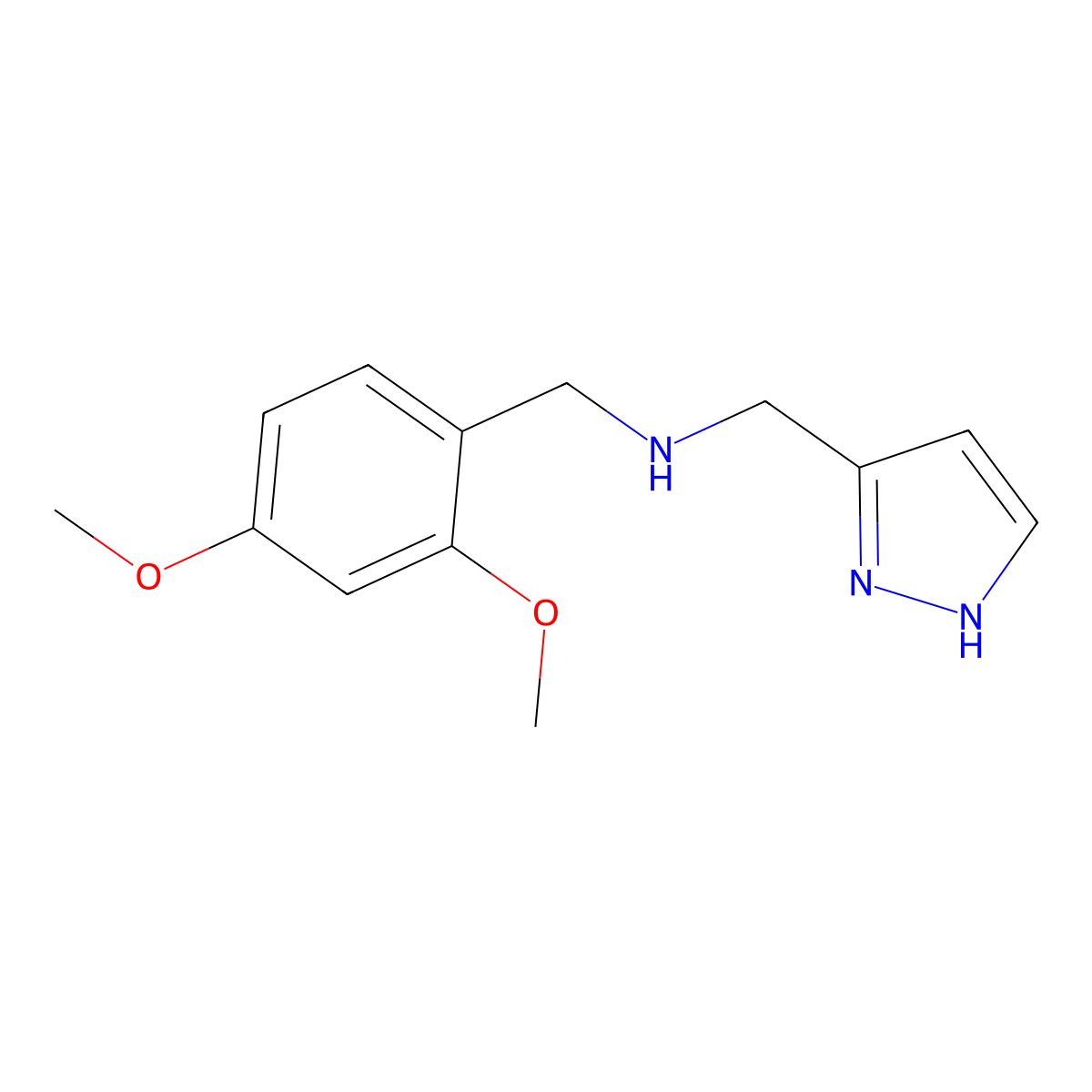 N-((1H-Pyrazol-3-YL)methyl)-1-(2,4-dimethoxyphenyl)methanamine molecular structure, CAS 1291528-60-3