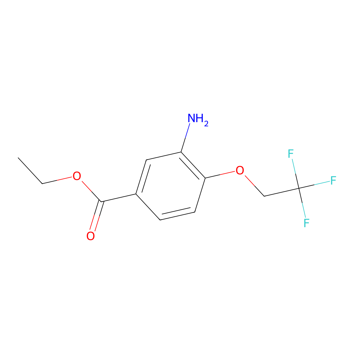Ethyl 3-amino-4-(2,2,2-trifluoroethoxy)benzoate molecular structure, CAS 1291529-74-2