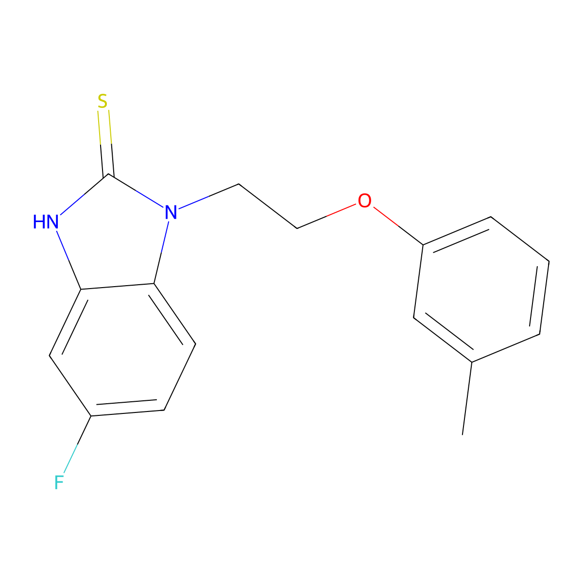 5-fluoro-1-[2-(3-methylphenoxy)ethyl]-1H-1,3-benzodiazole-2-thiol molecular structure, CAS 1291543-43-5