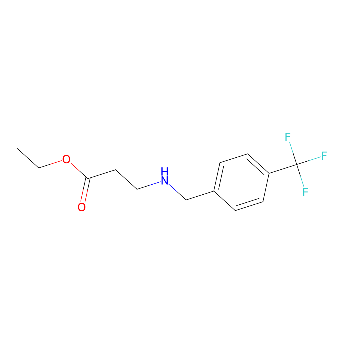 Ethyl 3-({[4-(trifluoromethyl)phenyl]methyl}amino)propanoate molecular structure, CAS 1291550-54-3