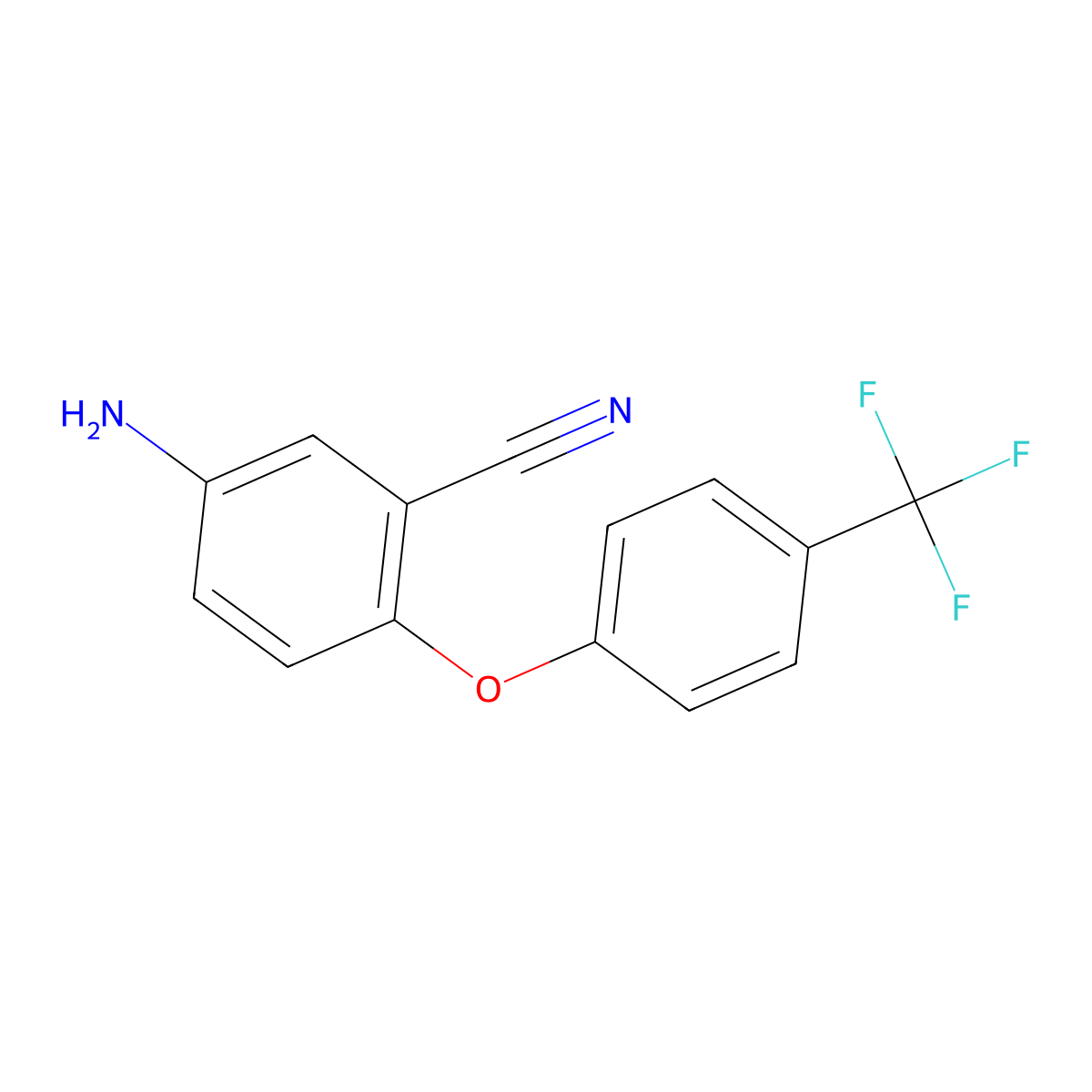5-Amino-2-[4-(trifluoromethyl)phenoxy]benzonitrile molecular structure, CAS 1291554-41-0