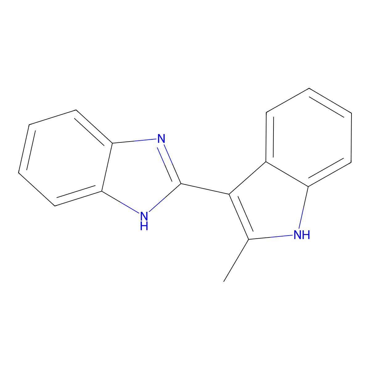 1H-Benzimidazole, 2-(2-methyl-1H-indol-3-yl)- molecular structure, CAS 129157-72-8