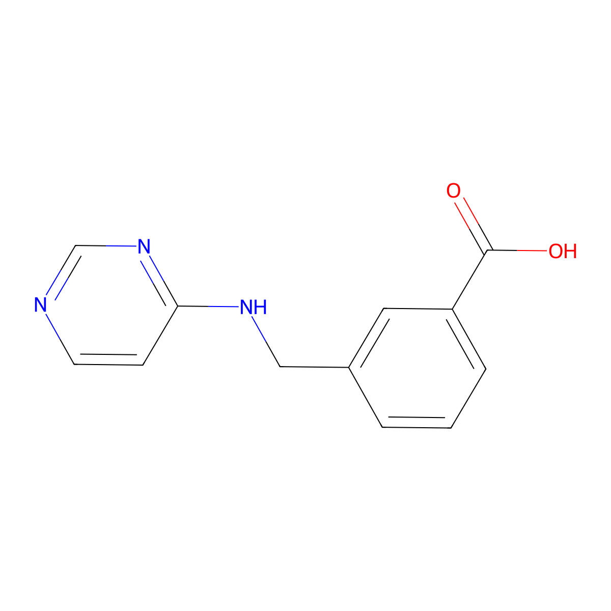 3-{[(Pyrimidin-4-yl)amino]methyl}benzoic acid molecular structure, CAS 1291584-22-9