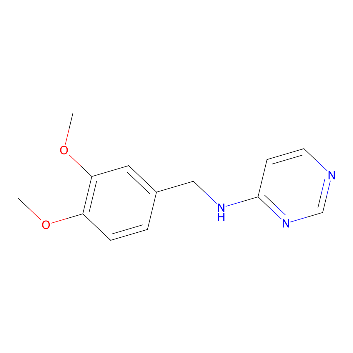 N-[(3,4-dimethoxyphenyl)methyl]pyrimidin-4-amine molecular structure, CAS 1291584-32-1