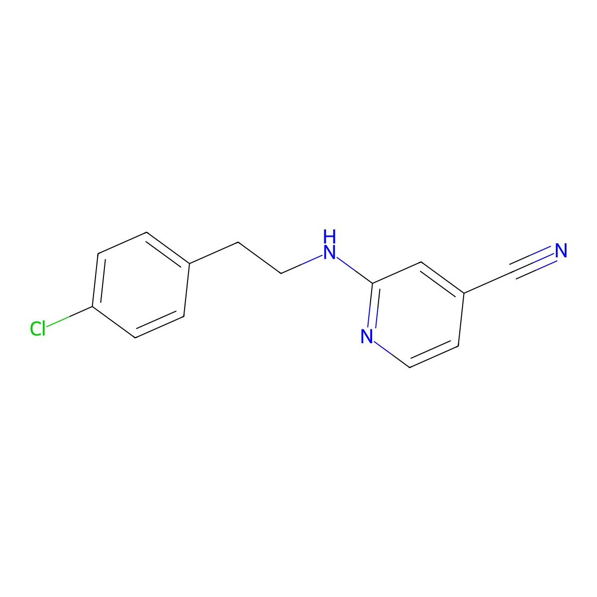 2-{[2-(4-Chlorophenyl)ethyl]amino}pyridine-4-carbonitrile molecular structure, CAS 1291595-09-9