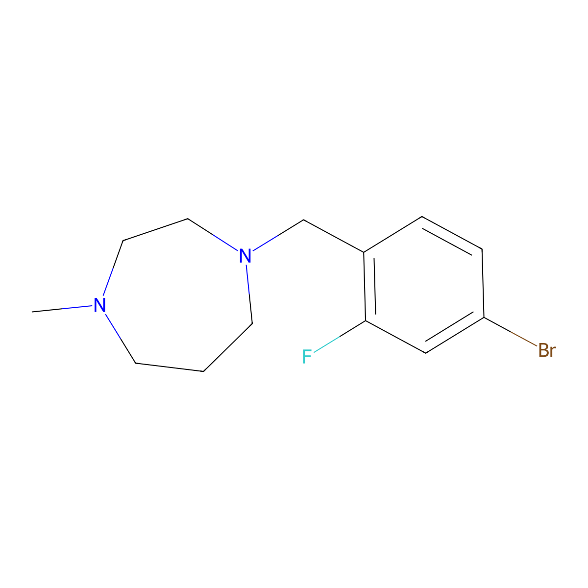 1-[(4-Bromo-2-fluorophenyl)methyl]-4-methyl-1,4-diazepane molecular structure, CAS 1291624-13-9