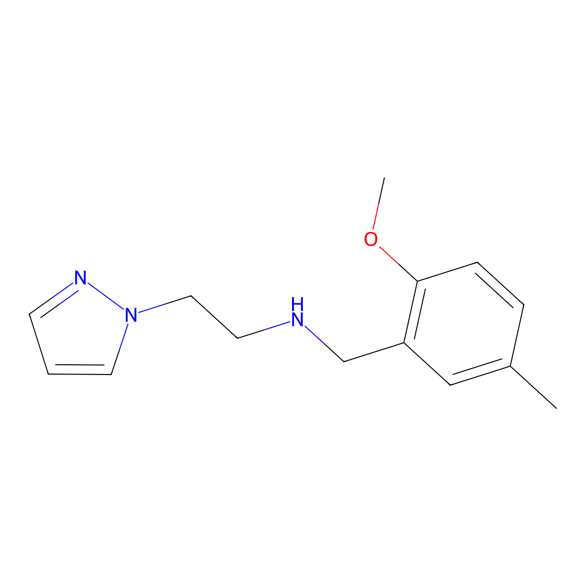n-(2-Methoxy-5-methylbenzyl)-2-(1h-pyrazol-1-yl)ethan-1-amine molecular structure, CAS 1291625-12-1