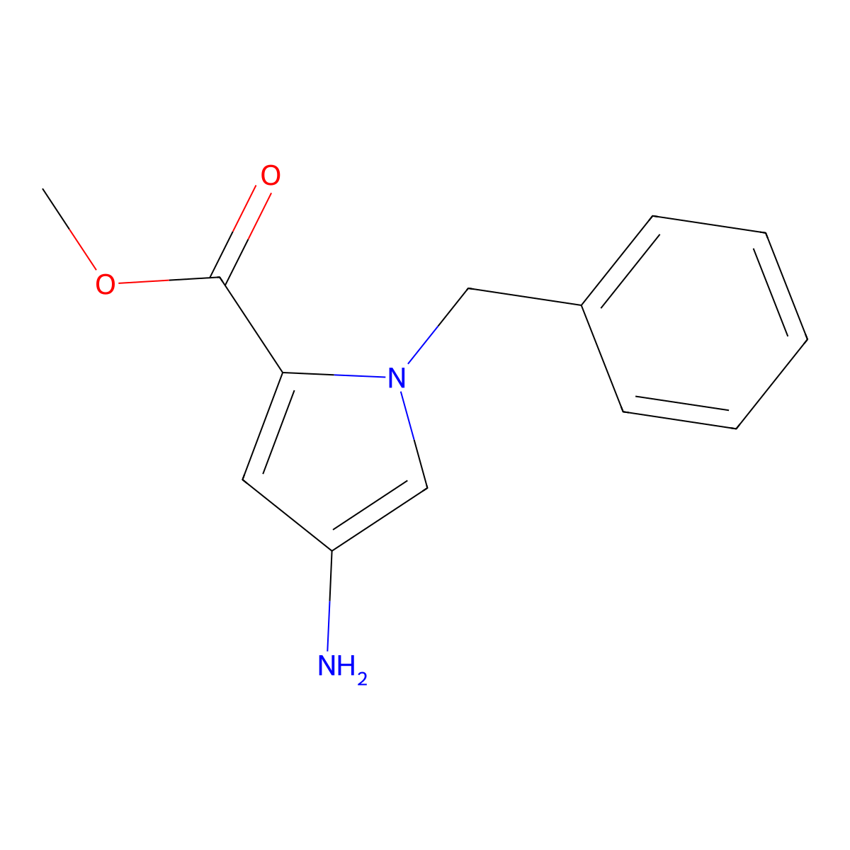methyl 4-amino-1-benzyl-1H-pyrrole-2-carboxylate molecular structure, CAS 1291648-46-8
