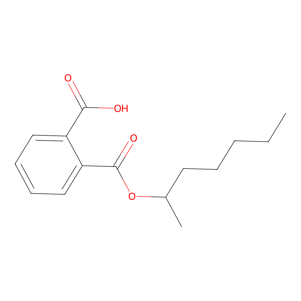 Mono-2-heptyl phthalate molecular structure, CAS 129171-03-5